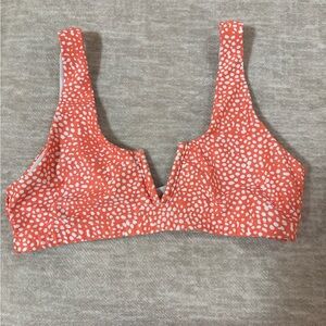 SHEIN Orange and White Bikini Top